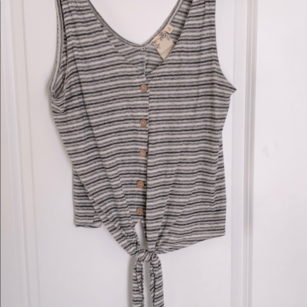 Blu Pepper Stripped Tie Tank